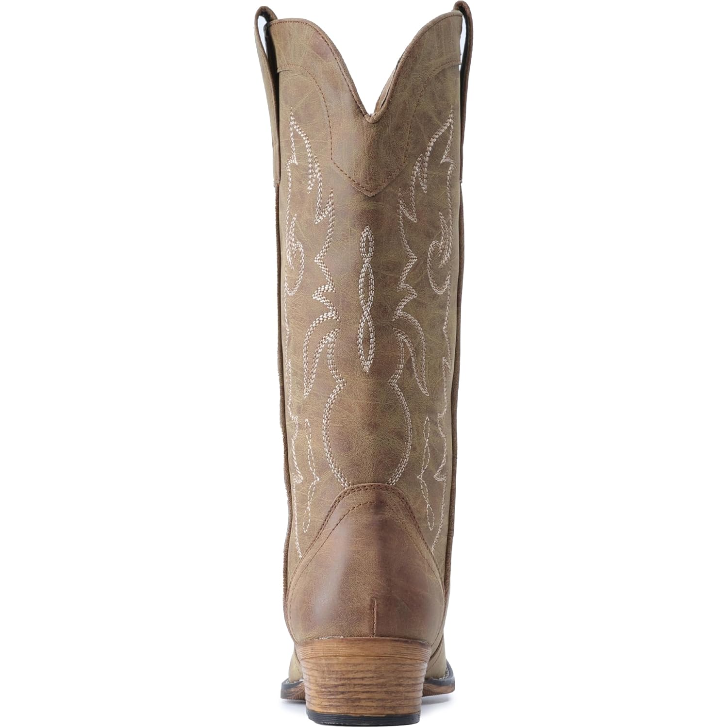 IUV Cowboy Boots for Women Mid Calf Fashion Cowgirl Boots with Embroidery Western Snip Toe