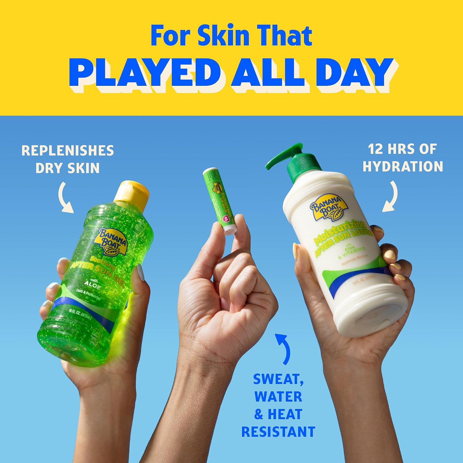 Banana Boat Soothing After Sun Gel With Aloe Twin Pack | Aloe Vera Gel, Sunburn Relief, After Sun Care, 16 Fl Oz Each