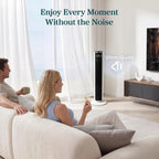 Levoit Tower Fan For Bedroom, 28Ft/S Fans That Blow Cold Air, 28Db Quiet | Standing Floor Fan For Room, 90° Oscillating, 5 Speeds 4 Modes & Temp Sensor, Bladeless, 12H Timer, Remoter, 36 Inch, White