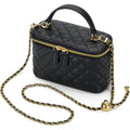 Mini Quilted Box Crossbody Bags For Women, Small Square Designer Clutch Purses With Adjustable Chain Strap