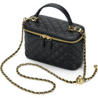 Mini Quilted Box Crossbody Bags For Women, Small Square Designer Clutch Purses With Adjustable Chain Strap
