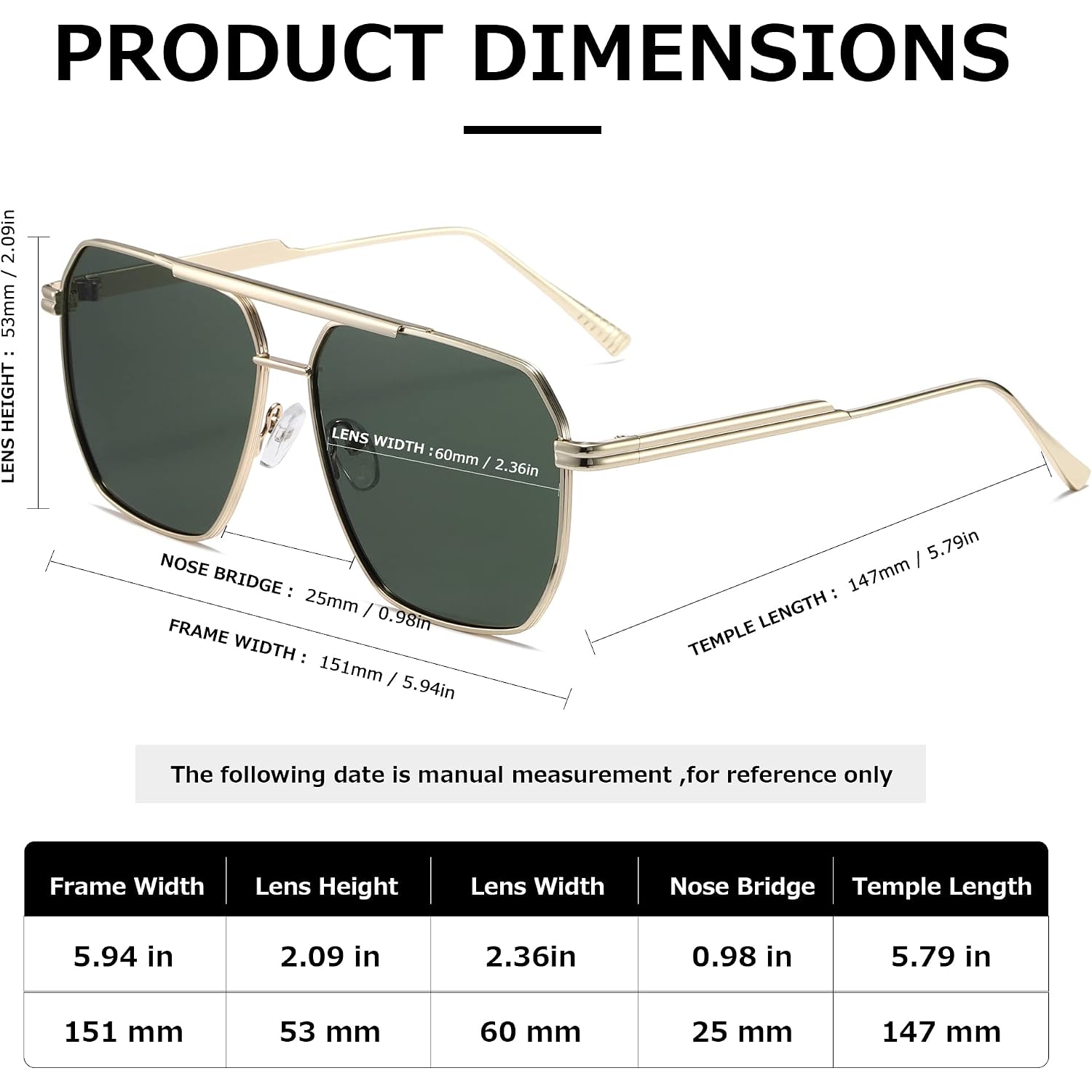 Kimorn Polarized Oversized Square Sunglasses For Women Men, Retro Vintage Metal Frame Uv400 Sun Glasses For Driving Travel