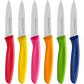 Stainless Steel Paring Knife With Serrated Blade, 6 Pieces Set Vegetable And Fruit Knife, Ultra Sharp Small Kitchen Knife, Colorful Paring Knives With Pp Plastic Ergonomic Handle.