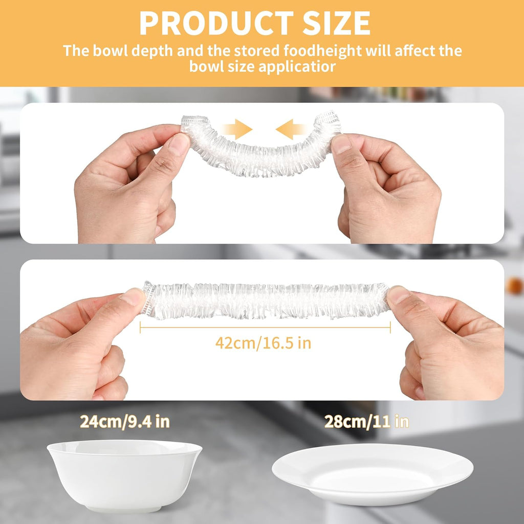 200 Bowl Covers Shower Caps for Sourdough Bread Proofing Large Elastic Reusable Plastic Wrap for Food Storage Baking Rising Meal-Prep Fermentation BPA-Free Keep Food Fresh