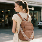 Backpack Purse For Women, Backpack Vegan Leather With Rfid Blocking & Tablet Pocket, Shoulder Handbag For Travel& Work Brown