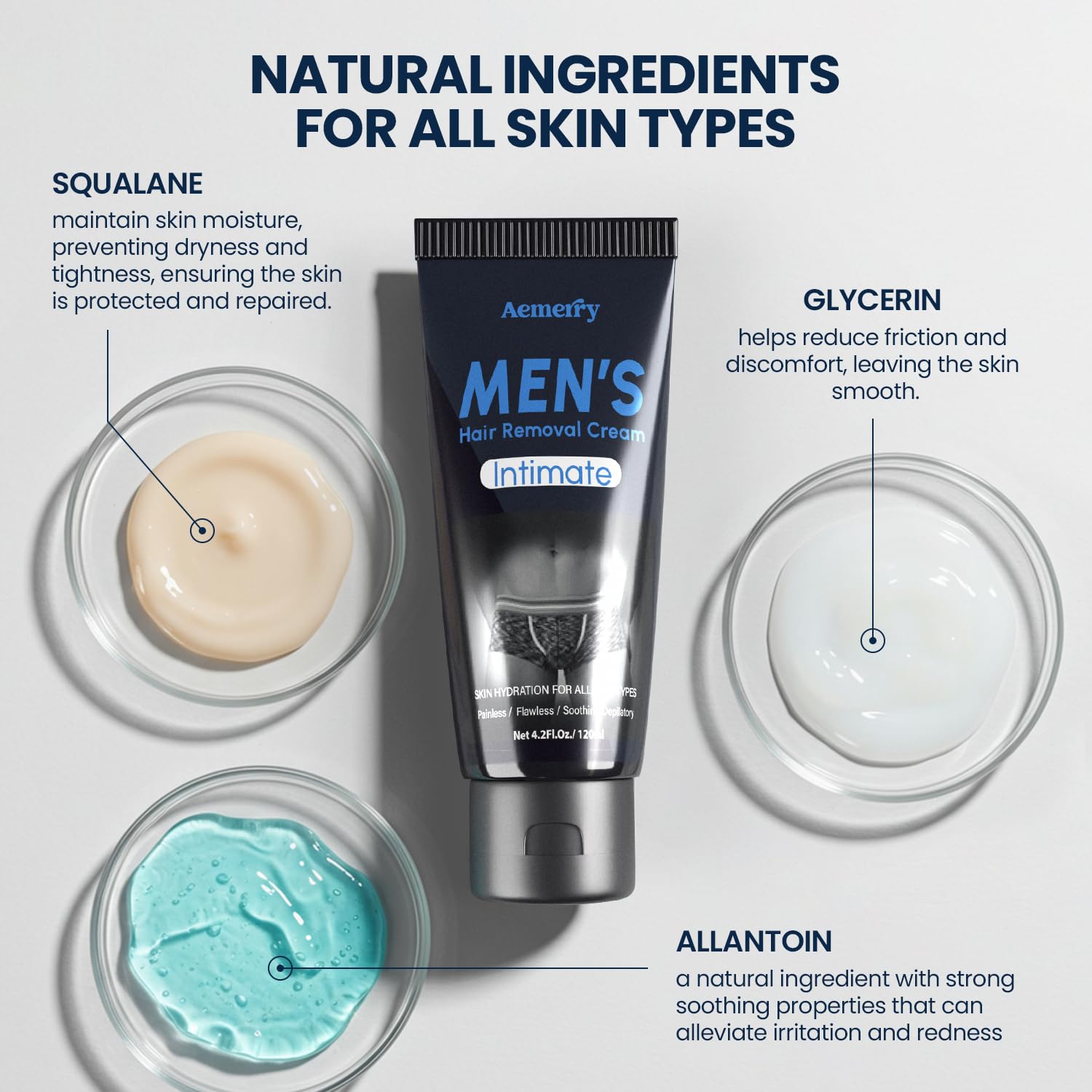 Intimate Hair Removal Cream for Men: Effective Painless Flawless Depilatory Cream for arms legs chest and Pubic Area - Suitable for All Skin Types