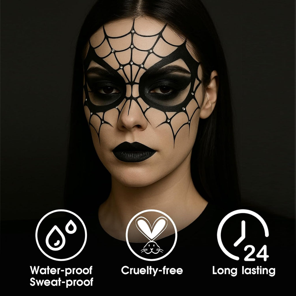 3Pcs Black Face Body Paint Stick Set For Adults, Non-Toxic Hypoallergenic Eye Black Sticks For Halloween Baseball, Softball, Football, Lacrosse, Soccer, Hockey