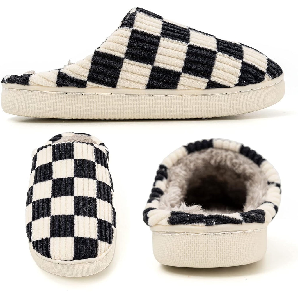 House Slippers For Women & Men - Fuzzy, Casual Indoor/Outdoor Shoes With Memory Foam & Faux Fur Lining