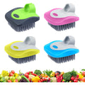 Aodaer 4 Pieces Vegetable Brush Potato Scrubber Brush Silicone Hard And Soft Side Fruit Cleaning Tools For Delicate Or Tough-Skinned Vegetables