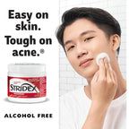 Stridex Medicated Acne Pads, Maximum, 55 Count – Facial Cleansing Wipes, Alcohol Free, Acne Treatment for Face, For Moderate Acne, Smooth Application