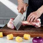7 Inch Meat Cleaver Knife, Professional Butcher Knife, Heavy Duty Bone Chopper, Ultra Sharp High Carbon Steel Blade, Ergonomic Non-Slip Handle for Bone Cutting, Vegetable Chopping, Restaurant, Kitchen