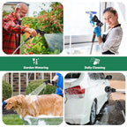 Garden Hose 50Ft, Heavy Duty Stainless Steel Water Hose With 10 Functional Nozzles, No Kink, Lightweight And Flexible, Easy To Use And Store, Strong And Sturdy, Suitable For Yard And Lawn