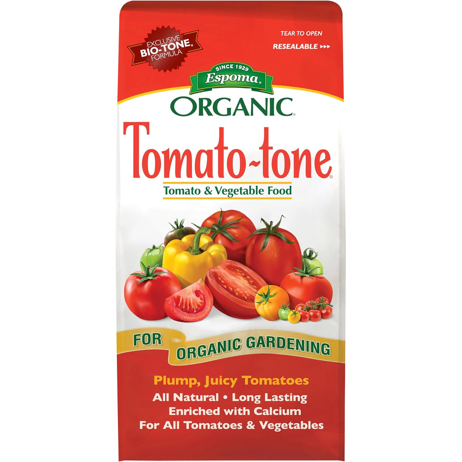Espoma Organic Tomato-Tone 3-4-6 With 8% Calcium. Organic Fertilizer For All Types Of Tomatoes And Vegetables. Promotes Flower And Fruit Production. 4 Lb. Bag