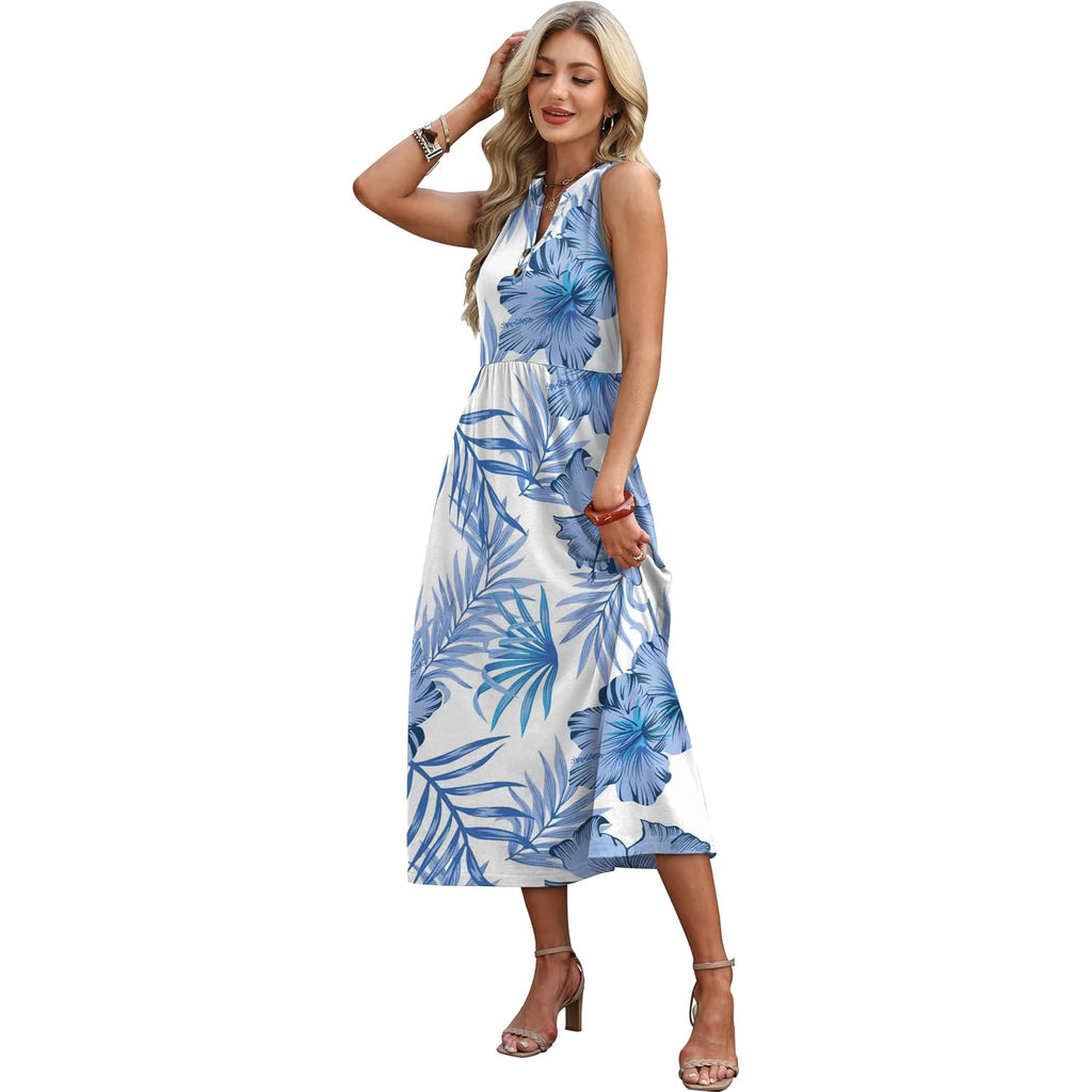 Wiholl Women'S Summer Dresses Maxi Dress Vacation Beach Sundresses 2026 With Pockets