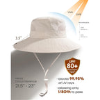FURTALK Womens Sun Hat with Ponytail Hole Beach Hiking Summer Wide Brim UPF 80+ Outdoor Protection Foldable Bucket Hat