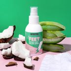 Freeman Flirty Feet Foot Care Set – Instant Peeling Spray for Dry, Cracked Feet + Moisturizing Foot Mask Socks 3-Pack (4 Piece Set)