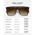 Trendy Square Oversized Sunglasses for Women Men Retro Flat Top Shield Sun Glasses UV Protection Once Piece Lens Tortoise Frame/Brown Lens