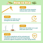 120 Pcs Citronella Oil Mosquito Incense Sticks, Natural Mosquito Repellent Outdoor Patio Plant-Based Bug Repellent For Patio Camping Essentials Fishing Backyard Travel Mosquito Control