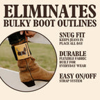 Bootsnake Cowboy Boot Accessory Strap, Reduces Boot Lines, Keeps Pant Legs Smooth, Blocks Dirt And Debris