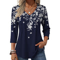 Zeagoo 3/4 Length Sleeve Womens Tops Casual V Neck Pleated Top Boho Floral Blouses Work Shirts