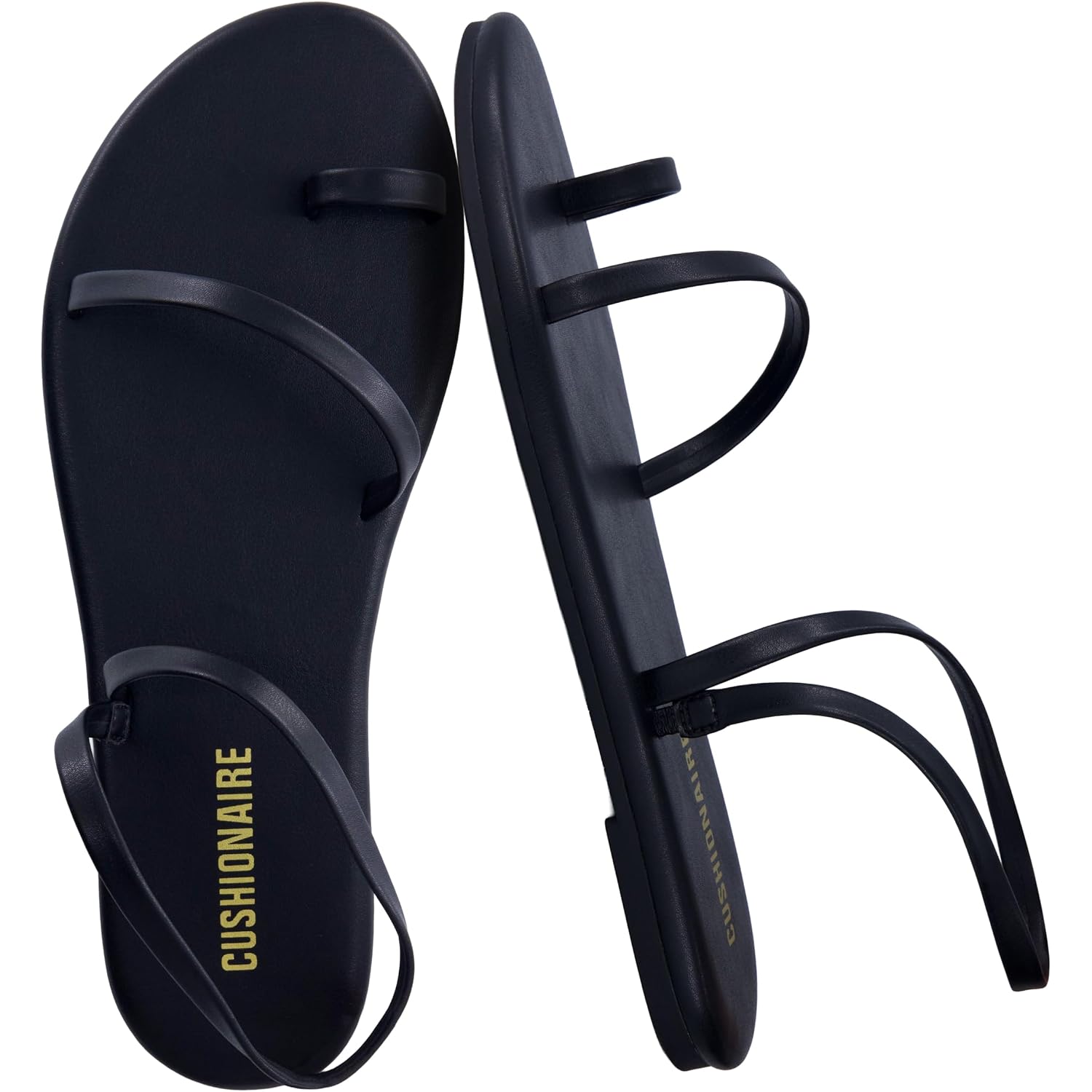 Cushionaire Chai Strappy Flip Flops For Women, Comfortable Casual Women Sandals With Memory Foam