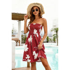Chicgal Summer Dresses For Women Beach Cover Ups Strapless Boho Floral Print Sundress 2026