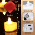 Cridoz 2000 Pieces Artificial Rose Petals With 24 Led Tea Lights Candles, Romantic Decorations Special Night Set For Night, Valentine'S Day, Wedding Anniversary Or Table Décor, Warm White