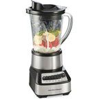 Hamilton Beach Wave Crusher Blender For Smoothies With 40 Oz Glass Jar and 14 Functions, Ice Sabre Blades & 700 Watts for Consistently Smooth Results, Black + Stainless Steel (54221)