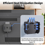 Mount For Apple Tv, Wall Mount Behind Tvs Bracket, Black Apple Tv Holder Compatible With All Apple Television Generations (Including All 4K Models), Easy Screw Mount Or Stick On Back Of Tvs