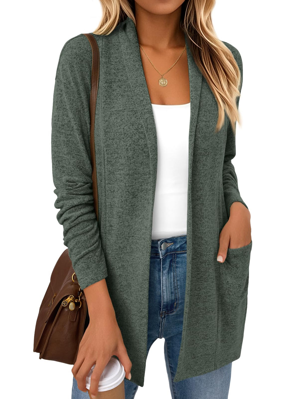 LILLUSORY Cardigan for Women Lightweight Cardigans Fall Fashion Outfits | Open Front Long Cardigan with Pockets, Business Casual Travel Outfits