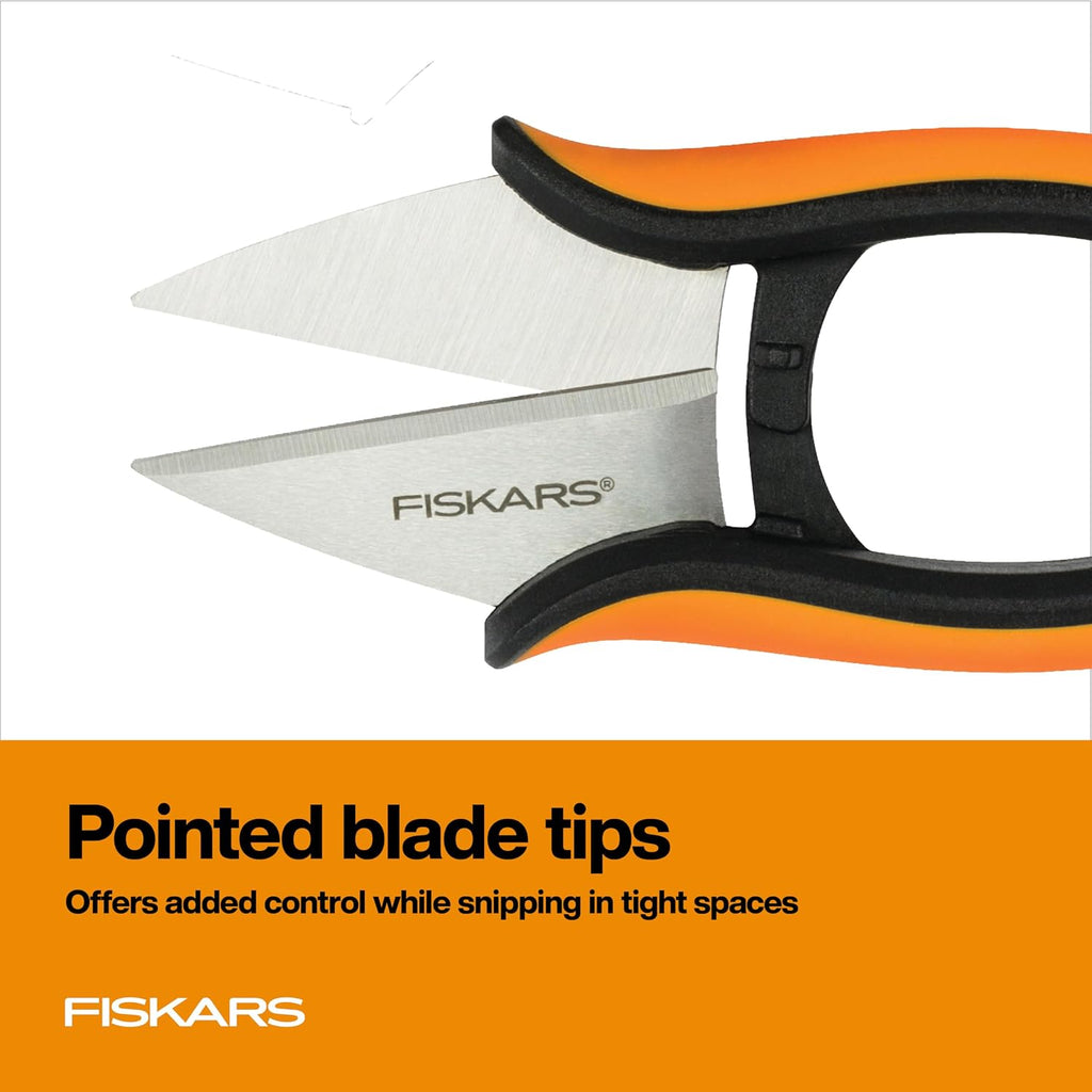 Fiskars Herb Garden Scissors, 5" Garden Shears, Handheld Herb Snips With Sheath And Softgrip Handle, Dishwasher Safe