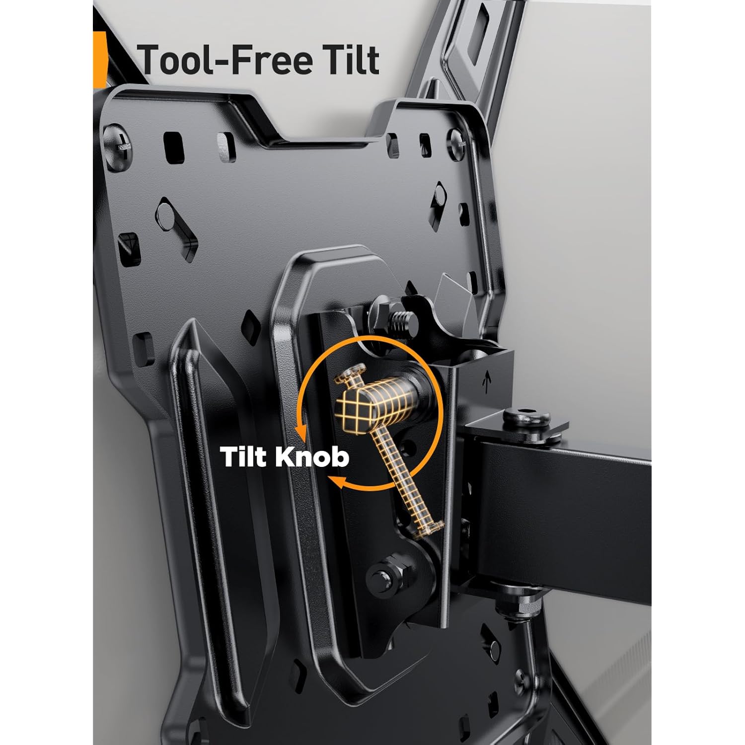 Perlegear Full Motion TV Mount for Most 26–65 inch Flat or Curved TVs up to 82 lbs, Wall Mount TV Bracket with Articulating Arms, Tool-Free Tilt, Swivel, Extension, Max VESA 400x400mm, PGMF3