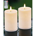 3"X4" Outdoor Waterproof Flameless Candles With Remote Timers Plastic | 2 Pack White Battery Operated Candles, Led Candles, Electric, Fake, Pillar Candles For Patio, Porch, And Lanterns Decor