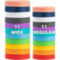 Bedgeta 22 Pack Plastic Mason Jar Lids, 11 Wide Mouth & 11 Regular Mouth with Silicone Rings,Thickened Leak-proof Lids Fit Ball,Kerr and More, 86mm & 70mm(Multicolored)