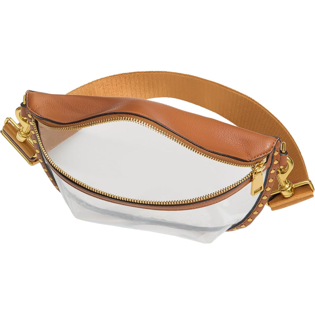 Rebecca Minkoff Darren Clear Crescent Crossbody Bag, Stadium Approved Transparent Sling Purse For Concerts And Events