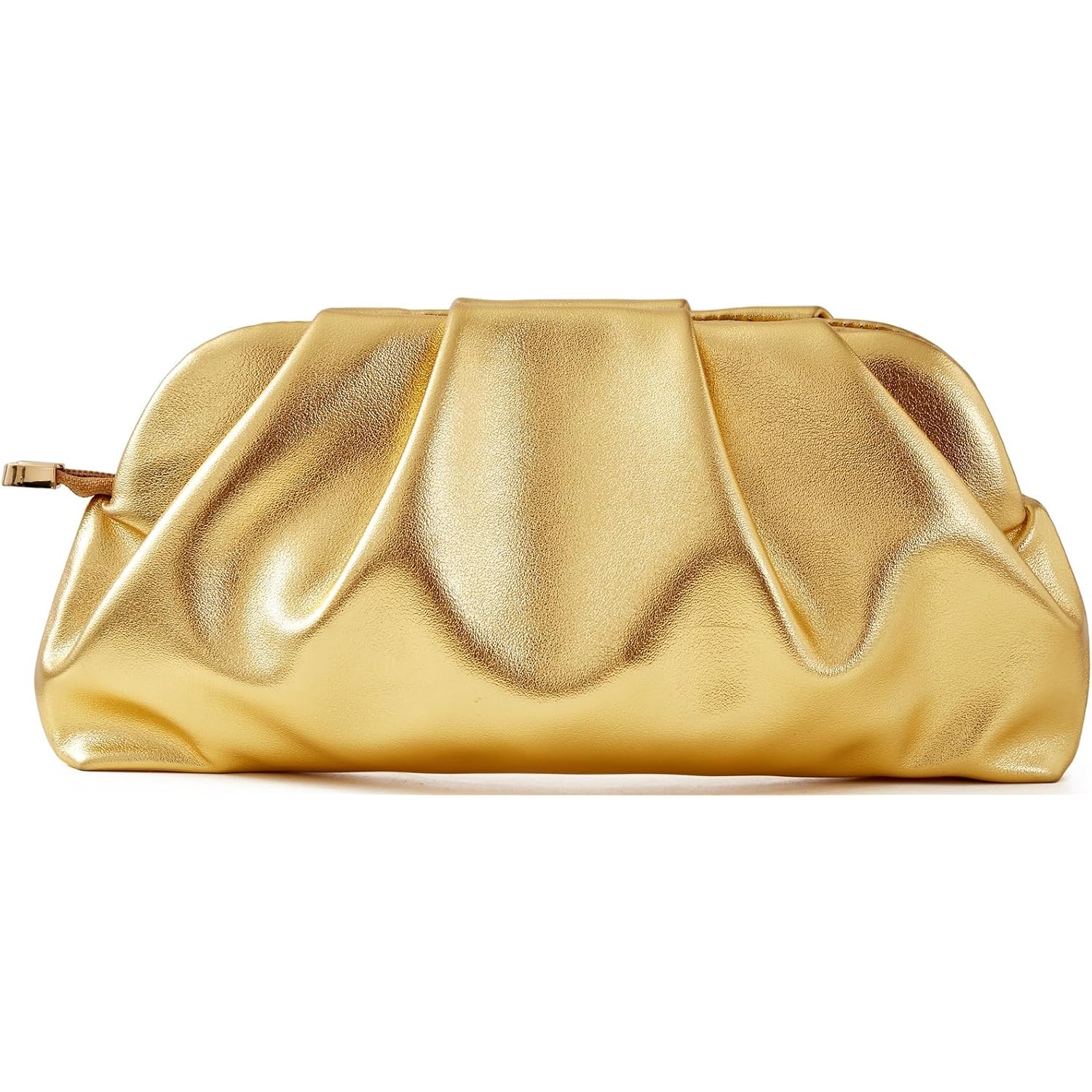 Women'S Clutch Purse,Evening Bag For Women Ruched Clutch Purse Detachable Metal Chain Crossbody Bag