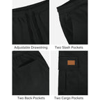 Plepan Men'S Casual Cargo Shorts Classic Stretch Waist Drawstring Outdoor Work Shorts With 6 Pockets