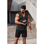 Coofandy Men'S Workout Hooded Tank Tops 2 Pack Zip Up Sleeveless Gym Shirts Muscle Cut Off T Shirt Bodybuilding Hoodies