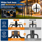 6 Pack 9Ft String Light Poles For Outdoor,Metal Lights Hanging Pole Outside With Fork,Light Stand For Patio, Pergola, Garden, Backyard, Yard, Camping Party