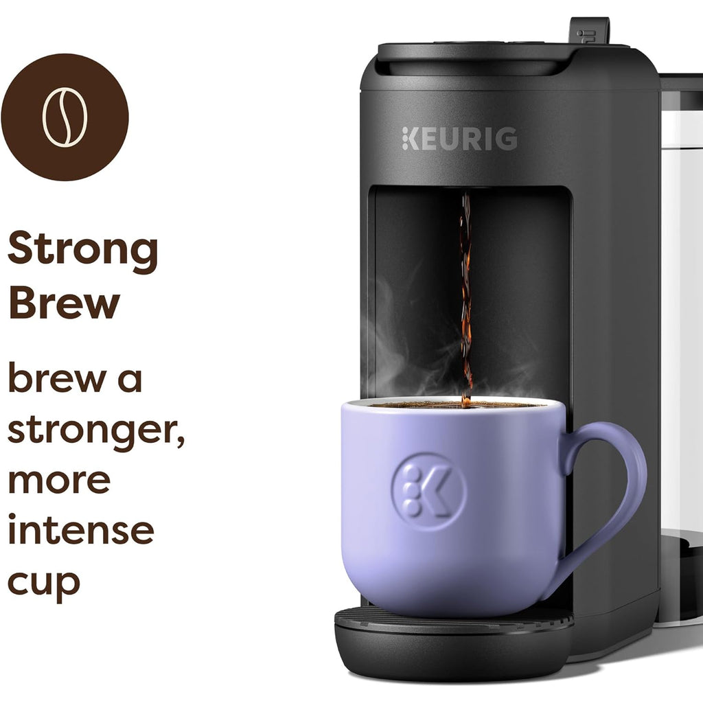 Keurig K-Mini Mate Plus Single-Serve K-Cup Pod Coffee Maker, Compact, 3 Cup Sizes, Brew Over Ice and Strong Button Features, 50 oz Removable Reservoir, Matte Black