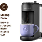 Keurig K-Mini Mate Plus Single-Serve K-Cup Pod Coffee Maker, Compact, 3 Cup Sizes, Brew Over Ice and Strong Button Features, 50 oz Removable Reservoir, Matte Black