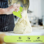 Surdoca Dough Scraper Bench Scraper - 3P 4.7X3.7" Plastic Flexible Bowl Scraper, Sharp Edge & Angles Cake Scraper. Non-Slip Bakeware Decorating Tools Sculpting & Modeling Tools - Green+White+Green