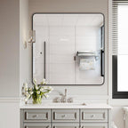 Bathroom Vanity Mirror, Black Framed Bathroom Mirror For Over Sink, High-Definition Bathroom Mirror, Versatile Bathroom Vanity Mirror, Hangs Horizontally Or Vertically(30X30, Black)