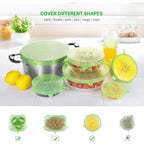 Silicone Stretch Lids for Food Storage in Fridge, 12 Pack Silicone Lids, Reusable Food Grade Silicone Bowl Covers for Cups, Bowls and Dish, 6 Sizes Round and Rectangle Shape