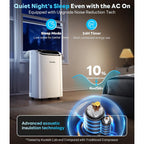 14,000 Btu Portable Air Conditioner With Wifi & Remote Control, Cools Up To 700 Sq.Ft, Auto-Evaporation Low Noise Portable Ac Unit For Large Room, Office, Garage, White