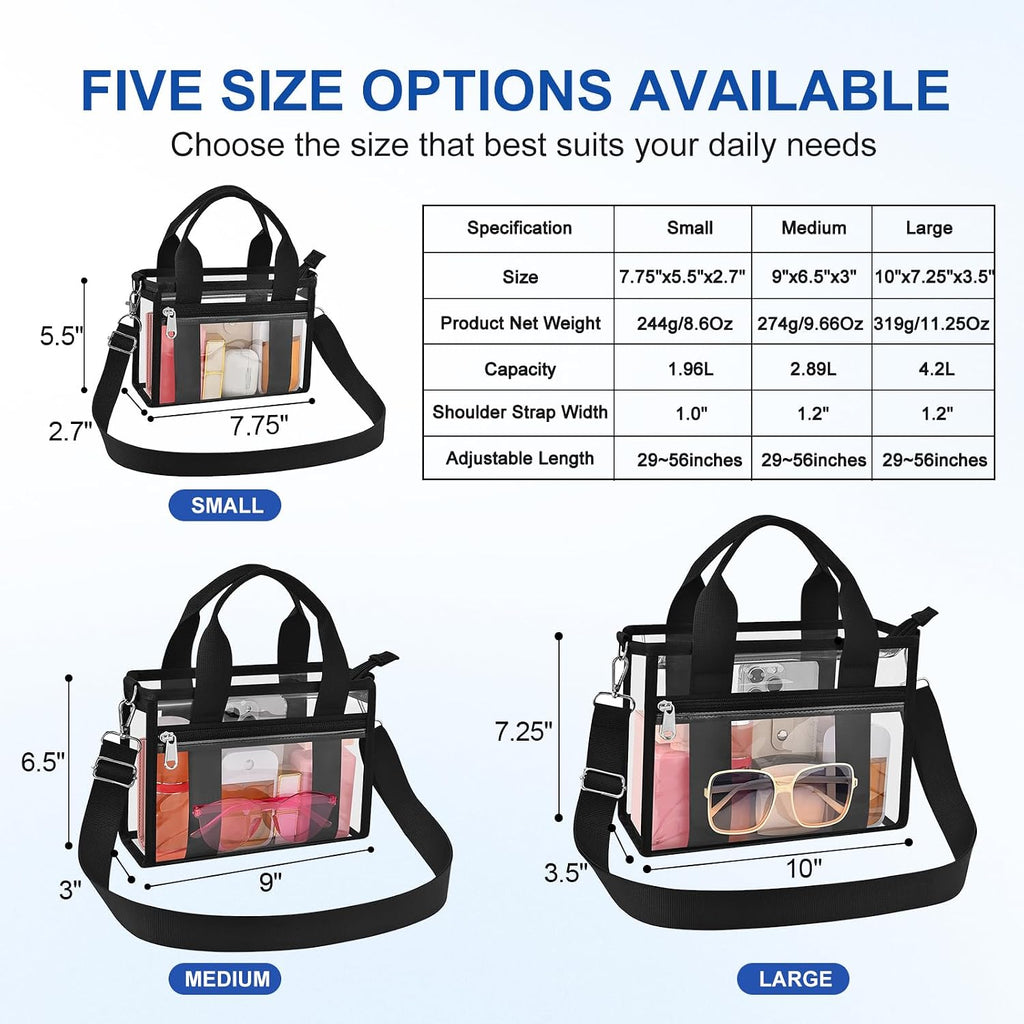 Clear Bag For Stadium Events Clear Sports Fan Messenger Bag Purse For Concert Festivel Outdoor Events
