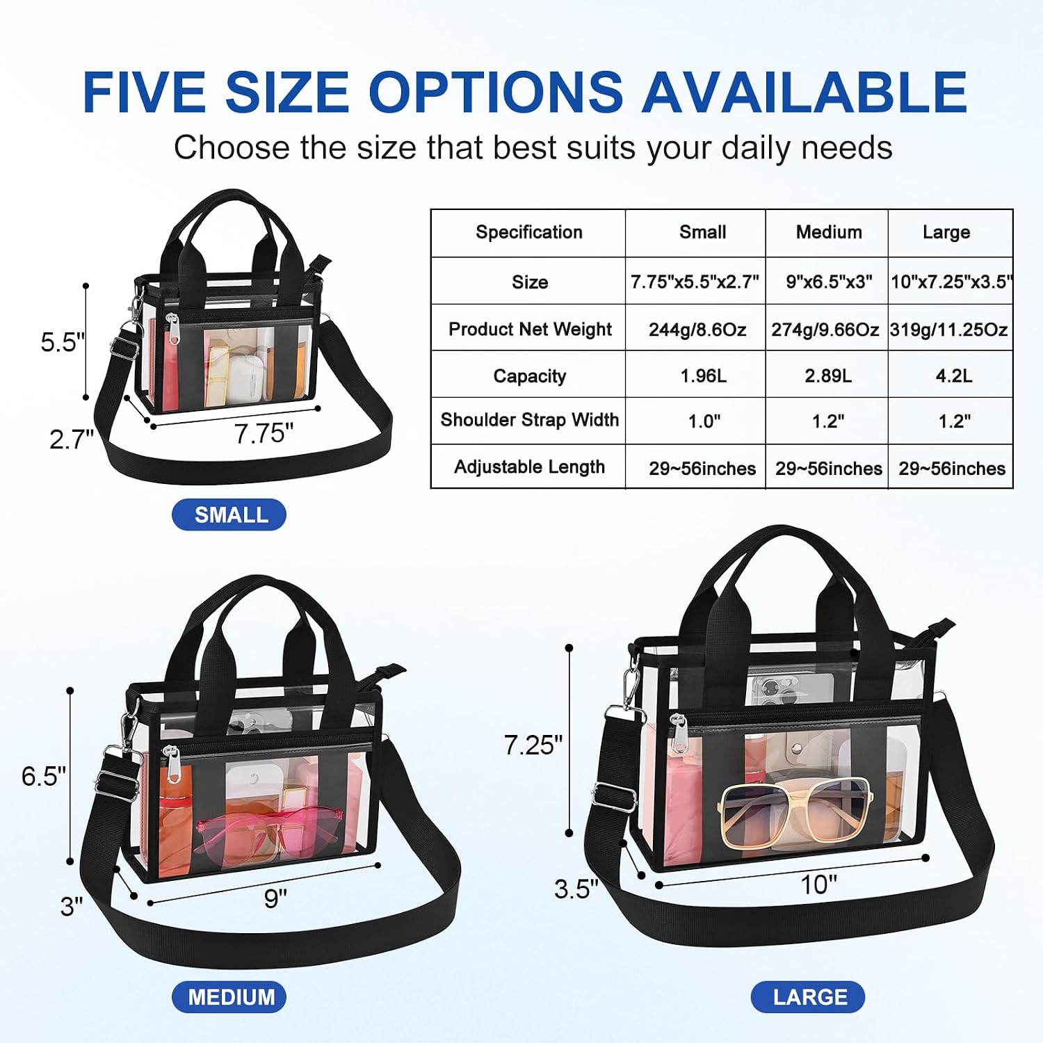 Clear Bag For Stadium Events Clear Sports Fan Messenger Bag Purse For Concert Festivel Outdoor Events
