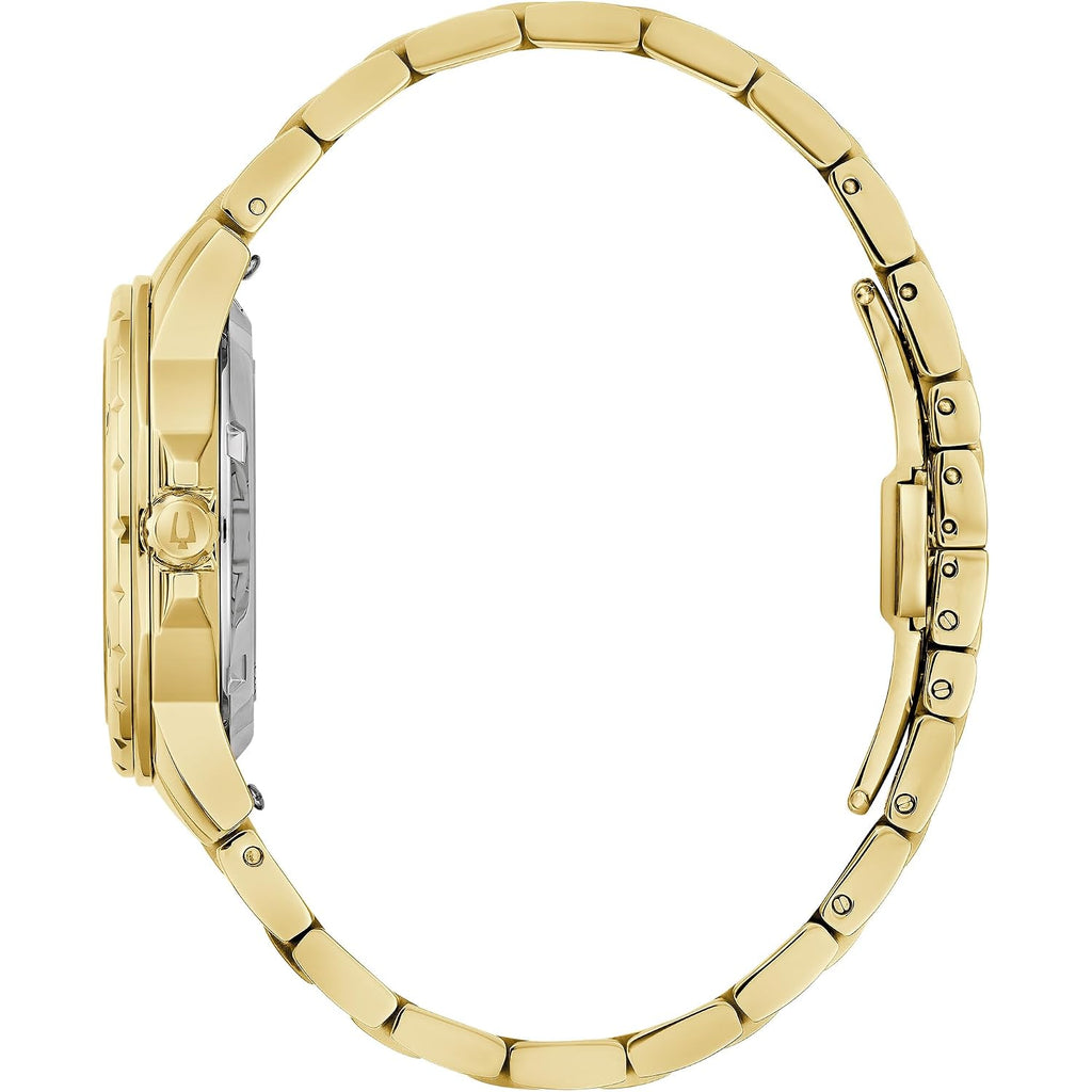 Bulova Ladies Automatic Marine Star, Gold-Tone Stainless Steel Case & Bracelet With Mother-Of-Pearl Dial (Style: 97P171)