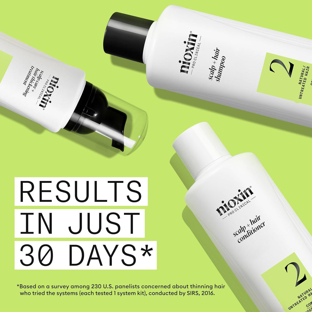 Nioxin Scalp + Hair Thickening System Kits | For Natural, Colored, & Damaged Hair With Light To Progressed Thinning | Strengthen & Boost Hair Density With Niacinamide & Biotin | 3 Month Supply