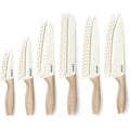CAROTE 12PCS Knife set with Blade Guards,Granite Nonstick Ceramic Coating,Stainless Steel blade, Anti-Slip Handle, Essential Knives, Rustproof, White